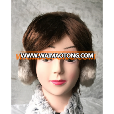 womens suede faux fur warmuff winter ear warmer